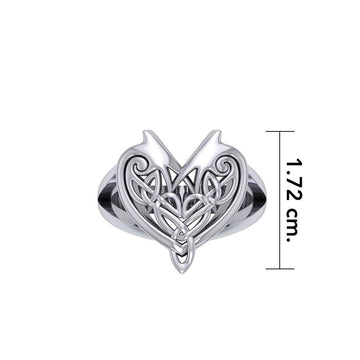 Joyous Heart Celtic Sterling Silver Ring TRI535 - Jewelry